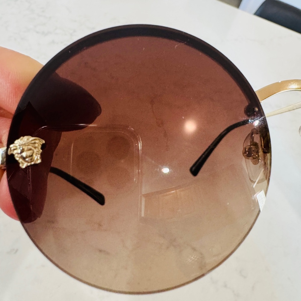 Versace Gold Frame Sunglasses with Brown Lenses - Picture 4 of 8